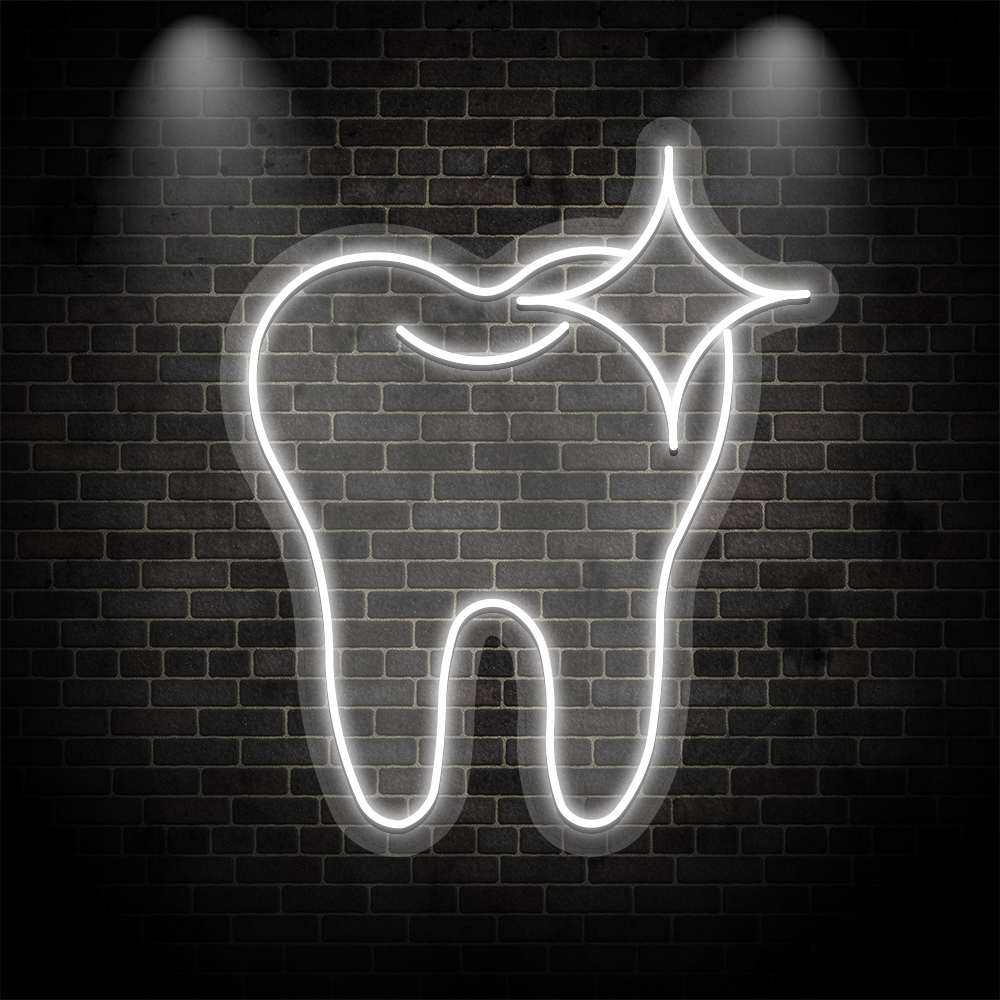 Parıldayan Diş Neon Tabela